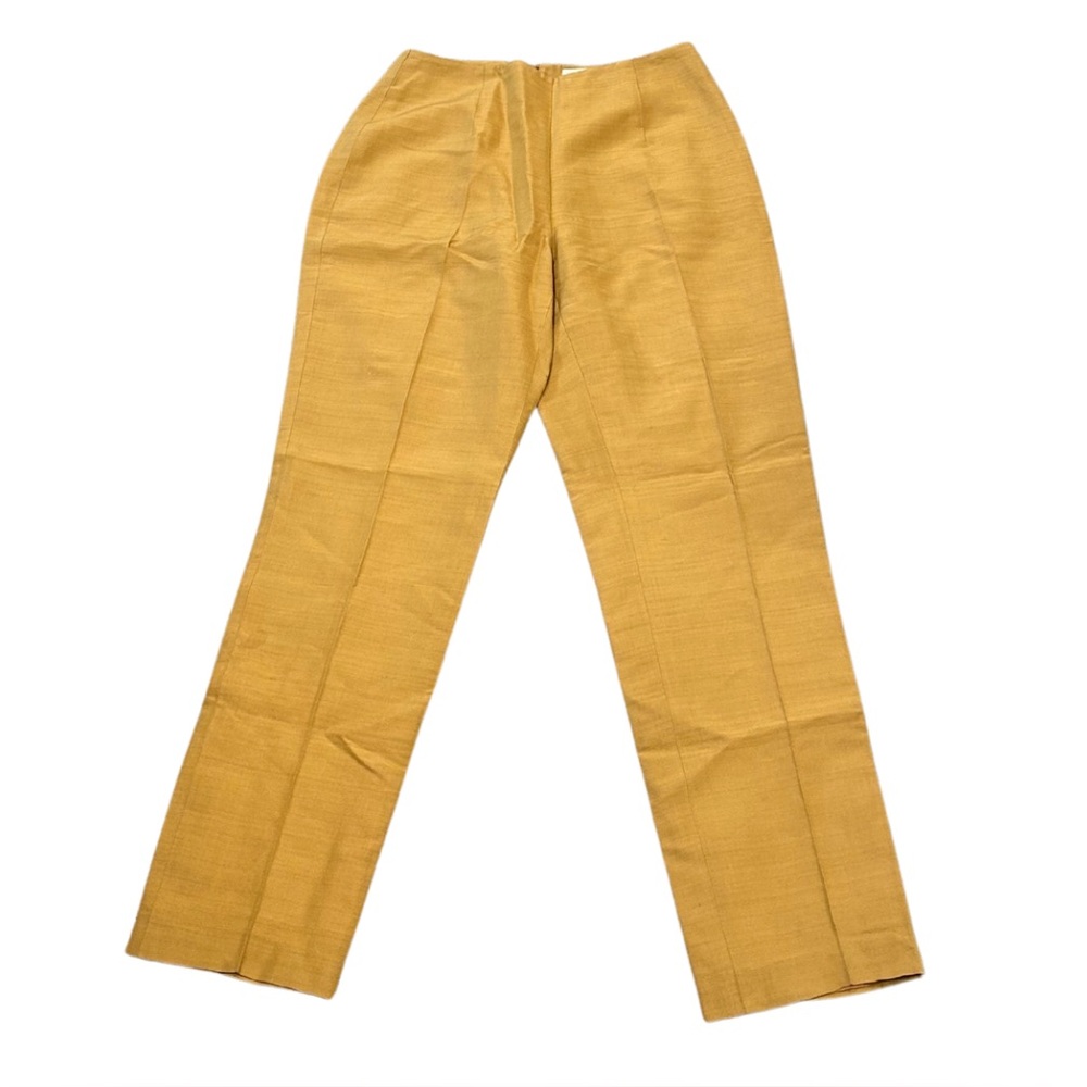 Vintage Oscar de la Renta Pleated Trousers Pants | Mustard Gold/Tan | Size 2